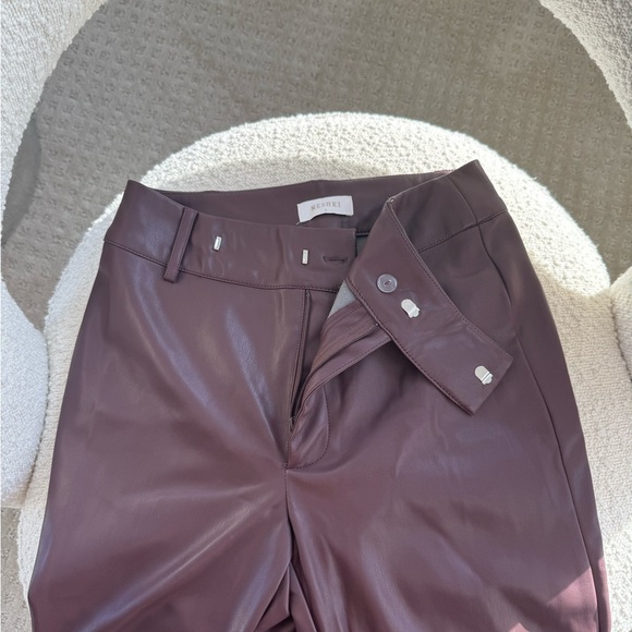 Meshki Laurette Faux Leather Straight Leg Pant - Dark Chocolate - Picture 7 of 8